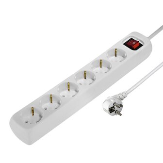 Hama Distribution Panel 6 Sockets With Switch Child-proof 1.4 M White