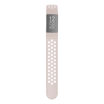 Hama Sportpolsband Voor Fitbit Charge 3/4 Ademend Horlogebandje Ros&eacute;/grijs