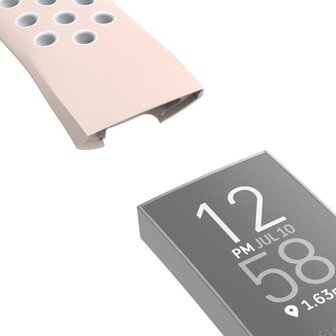 Hama Sportpolsband Voor Fitbit Charge 3/4 Ademend Horlogebandje Ros&eacute;/grijs