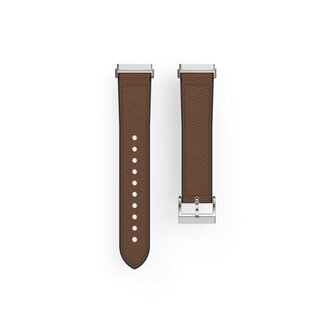 Hama Polsband Voor Fitbit Versa 3/Sense Horlogebandje Van Leer En Silic. Bruin