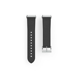 Hama Polsband Voor Fitbit Versa 3/Sense Horlogebandje Van Leer En Silic. Zw.