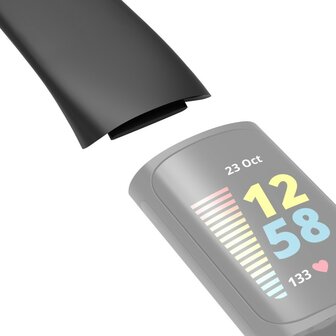 Hama Polsband Voor Fitbit Charge 5 Vervangend Horlogebandje Universeel Zw.