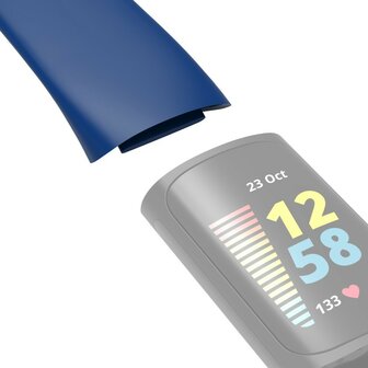 Hama Polsband Voor Fitbit Charge 5 Vervangend Horlogebandje Universeel D.bl.