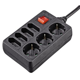 Hama Distribution Panel 7 Sockets With Switch 1.4 M Black