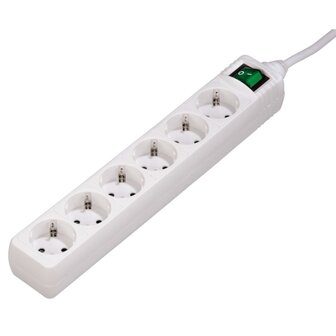 Hama Distribution Panel 6 Sockets With Switch White 3.0 M