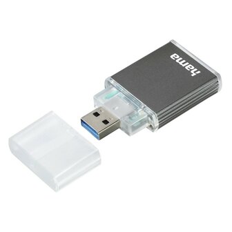 Hama USB-3.0-UHS-II-kaartlezer SD Alu Antraciet