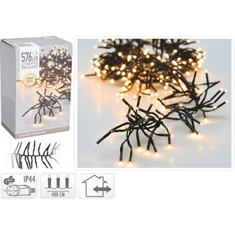 Kerst LED Clusterverlichting 4M 576 LEDs IP44 Warmwit