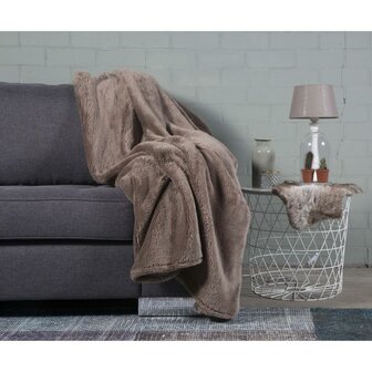 Plaid Fluffy 150x200 cm Taupe