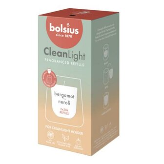 Bolsius Clean Light Navulling Bergamot Neroli 2 Stuks Wit