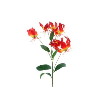 Kunstbloem Gloriosa Lily 90 cm Rood/Geel/Zijde