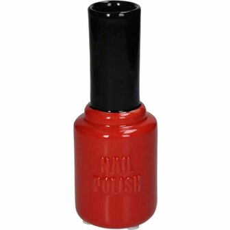 Nagellak Vaas 7x7x18.5 cm Rood/Zwart