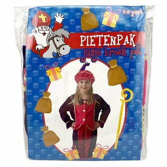 Verkleedset Pietenpak Paars-Roze 3-5 Jaar