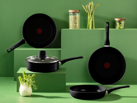 Tefal Renew Black Wokpan 28 cm Zwart