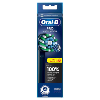 Oral-B Cross Action Pro Opzetborstels 8 Stuks Zwart