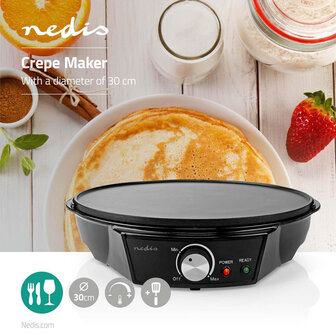 Nedis FCCM120FBK30 Cr&ecirc;pes-maker 30 Cm Zwart