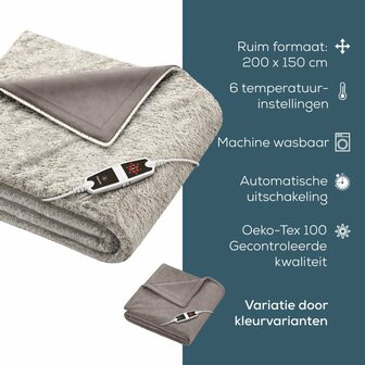 Beurer HD150NC Nordic Elektrische Warmtedeken 200x150 cm Fleece/Taupe