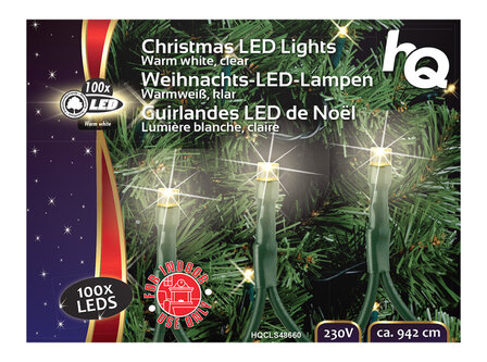 HQ HQCLS48660 Kerstverlichting 100 LEDs 3W 9,42M Warm Wit Binnen