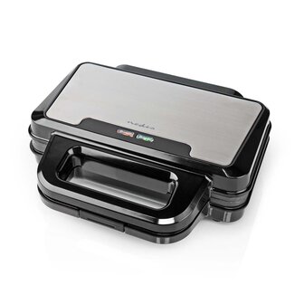 Nedis KASG100FBK Sandwich Maker Zwart/Zilver