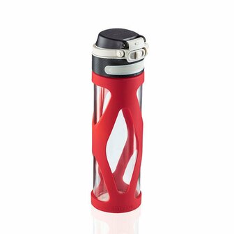 Leifheit 3256 Flip Glazen Drinkfles 600 ml Rood