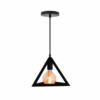 Homestyle Pro MK007-B Industri&euml;le Pyramide Hanglamp 25x22 cm Zwart/Metaal