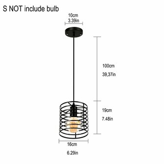 Homestyle Pro MK014-B Industri&euml;le Hanglamp 16x19 cm Zwart/Metaal