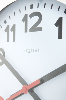 NeXtime NE-3999AR Wandklok Dia. 35 Cm, Geborsteld Aluminium, &#039;Station&#039;