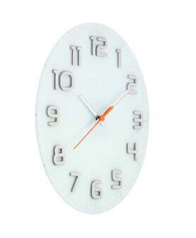 NeXtime NE-8817WI Wandklok Dia. 30 X 3.5 Cm, Glass, White, &#039;Classy Round&#039;