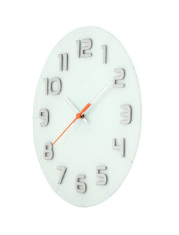 NeXtime NE-8817WI Wandklok Dia. 30 X 3.5 Cm, Glass, White, &#039;Classy Round&#039;