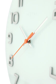 NeXtime NE-8817WI Wandklok Dia. 30 X 3.5 Cm, Glass, White, &#039;Classy Round&#039;