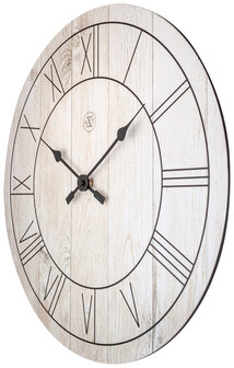 NeXtime NX-7345WI Wandklok NXt Paul Dia 40cm Hout Wit