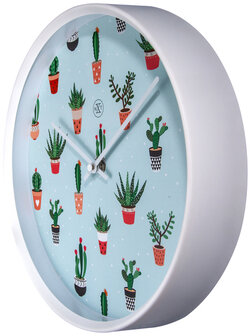 NeXtime NX-7348 Wandklok NXt Cactusdia 30cm Kunststof Wit