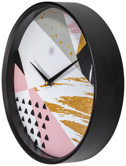 NeXtime NX-7354 Wandklok NXt Grace Dia 30cm Kunststof Zwart