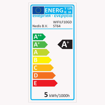 Nedis WIFILF10GDST64 Wi-fi Smart Led-lamp Met Filament E27 St64 5 W 500 Lm