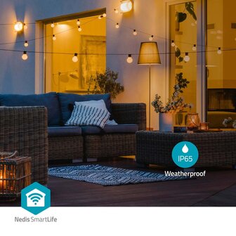 Nedis WIFILP01F10 Smartlife Decoratieve Led Feestverlichting Wi-fi Warm Wit 10 Led&#039;s 9.00 M Android&trade; / Ios Diameter Bulb: 45 Mm