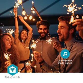 Nedis WIFILP01F10 Smartlife Decoratieve Led Feestverlichting Wi-fi Warm Wit 10 Led&#039;s 9.00 M Android&trade; / Ios Diameter Bulb: 45 Mm