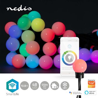 Nedis WIFILP02C48 Smartlife Decoratieve Led Feestverlichting Wi-fi Rgb 48 Led&#039;s 10.8 M Android&trade; / Ios