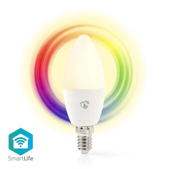 Nedis WIFILRC10E14 Smartlife Multicolour Lamp Wi-fi E14 470 Lm 4.9 W Rgb / Warm To Cool White Android&trade; / Ios Kaars