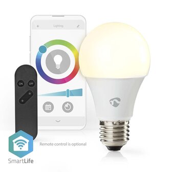 Nedis WIFILRC10E27 Smartlife Multicolour Lamp Wi-fi E27 806 Lm 9 W Rgb / Warm To Cool White Android&trade; / Ios Peer