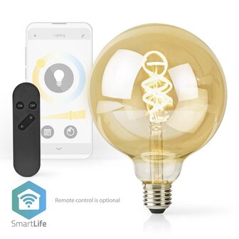 Nedis WIFILRT10G125 Smartlife Led Filamentlamp Wi-fi E27 360 Lm 4.9 W Warm To Cool White 1800 - 6500 K Glas Android&trade; / Ios Globe