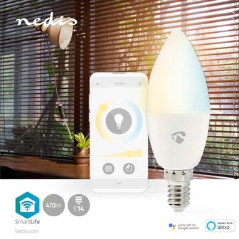 Nedis WIFILRW10E14 Smartlife Led Bulb Wi-fi E14 470 Lm 4.9 W Warm To Cool White Energieklasse: F Android&trade; / Ios Kaars