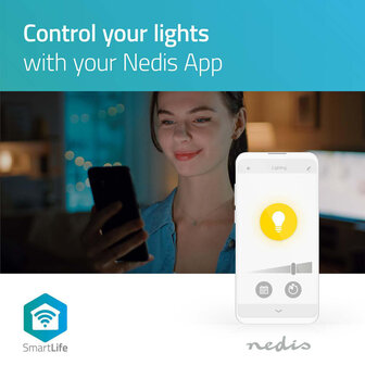 Nedis WIFILW12WTB22 Smartlife Led Bulb Wi-fi B22 800 Lm 9 W Warm Wit 2700 K Energieklasse: A+ Android&trade; &amp; Ios A60