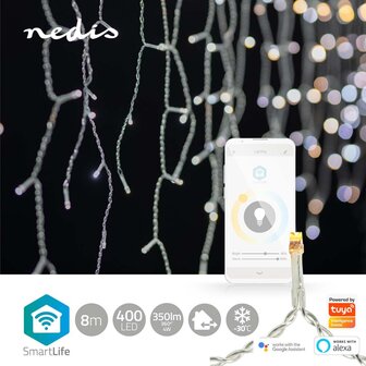 Nedis WIFILXC04W400 Smartlife Decoratieve Led IJspegel Wi-fi Warm Tot Koel Wit 400 Led&#039;s 8.00 M Android&trade; / Ios