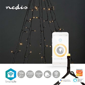 Nedis WIFILXT01W200 Smartlife Decoratieve Led Boom Wi-fi Warm Wit 200 Led&#039;s 10 X 2 M Android&trade; / Ios