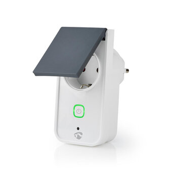 Nedis WIFIPO120FWT Wi-fi Smart Stekker Voor Buiten Spatwaterbestendig Ip44 Verbruiksmonitor Schuko Type F 16 A