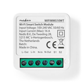 Nedis WIFIWMS10WT Smartlife Schakelaar Wi-fi 3680 W Kroonsteen App Beschikbaar Voor: Android&trade; / Ios