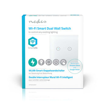 Nedis WIFIWS20WT Wi-fi Smart Lichtschakelaar Dubbel