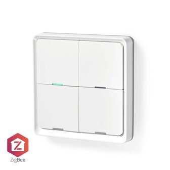 Nedis ZBWS40WT Smartlife Wandschakelaar Zigbee 3.0 Muurmontage Android&trade; / Ios Kunststof Wit