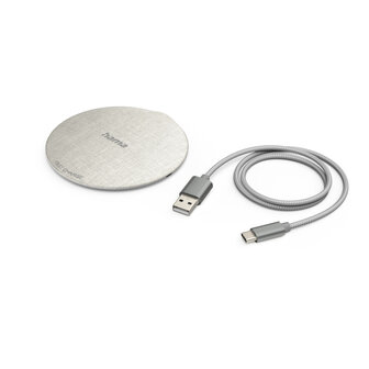 Hama QI-FC10 Wireless Charger Cr&egrave;me/Grijs