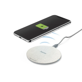 Hama QI-FC10 Wireless Charger Cr&egrave;me/Grijs