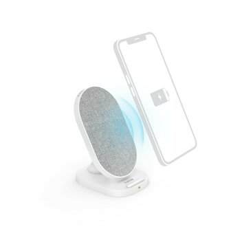 Hama Wireless Charger QI-FC10S-Fab 10 W Draadl. Smartphone-laadstation Wit